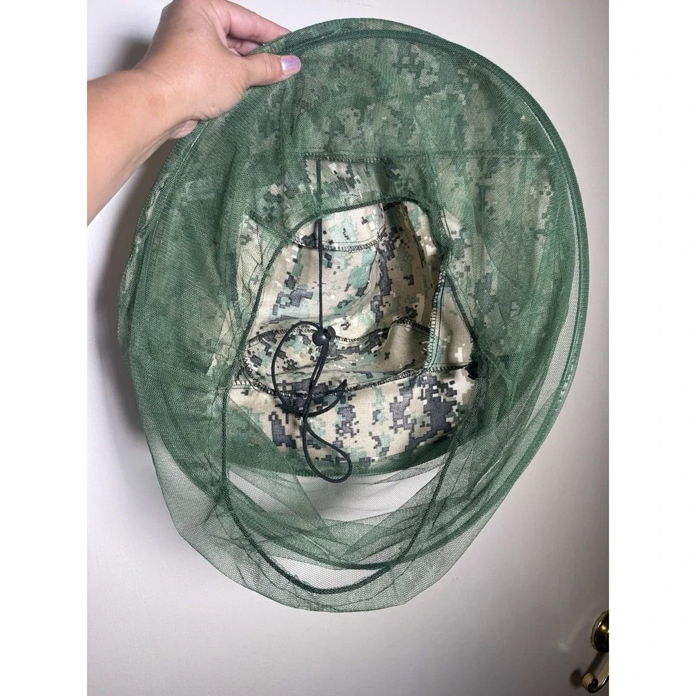 Beekeeper Camo Hat Mosquito Insect Net Veil Head Face Protector Fishing Hiking